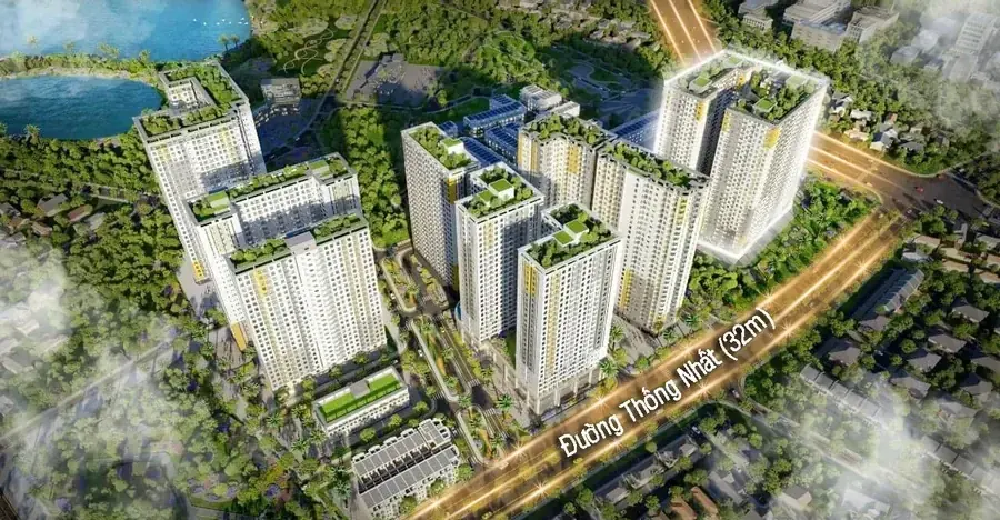 Phối cảnh Bcons City – Tháp Green Diamond